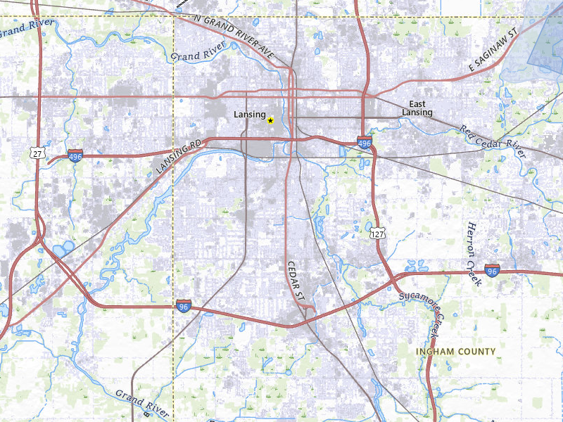 NEXRAD radar-signature map of the hail storm over Lansing, MI on Mar 6, 2026