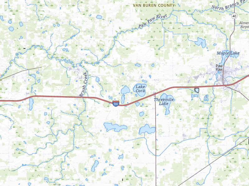Radar-estimated hail-size map of the storm over Lawrence, MI on May 18, 2026