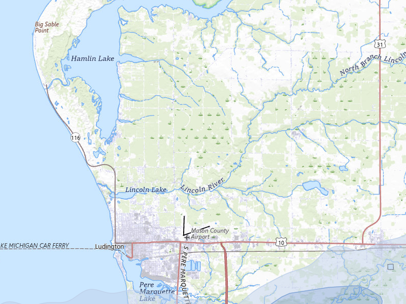 NEXRAD radar-signature map of the hail storm over Ludington, MI on Jun 30, 2026
