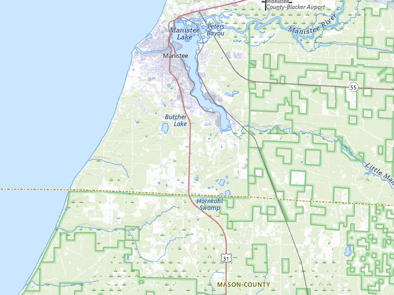 NEXRAD radar-signature map of the hail storm over Manistee, MI on Mar 30, 2026