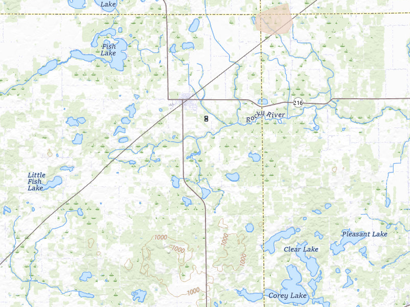 Radar-estimated hail-size map of the storm over Marcellus, MI on Apr 22, 2026