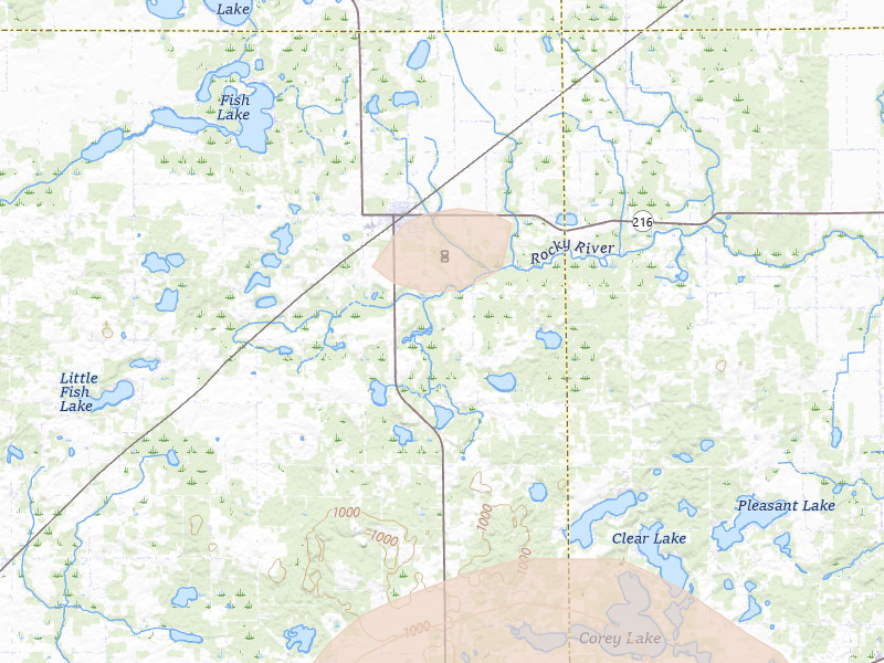 Radar-estimated hail-size map of the storm over Marcellus, MI on Jul 3, 2026