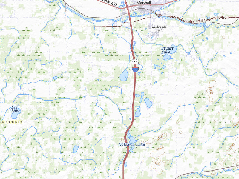NEXRAD radar-signature map of the hail over Marshall, MI