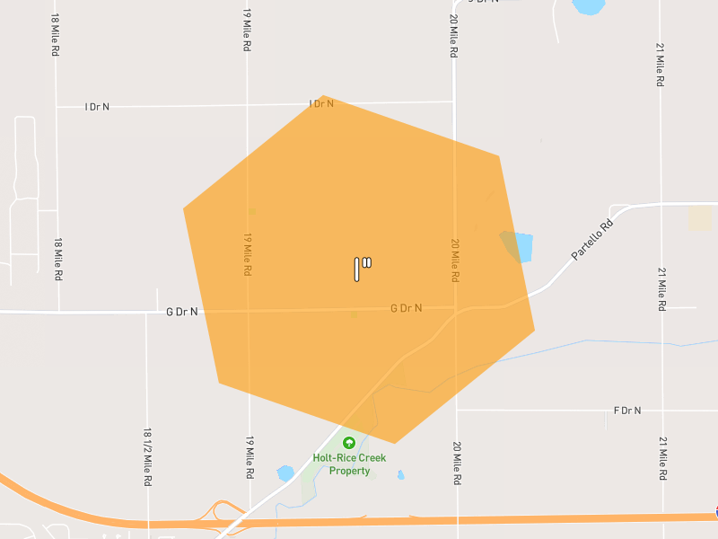 Hail map of Marshall, MI on Jul 3, 2026, hail up to 1"