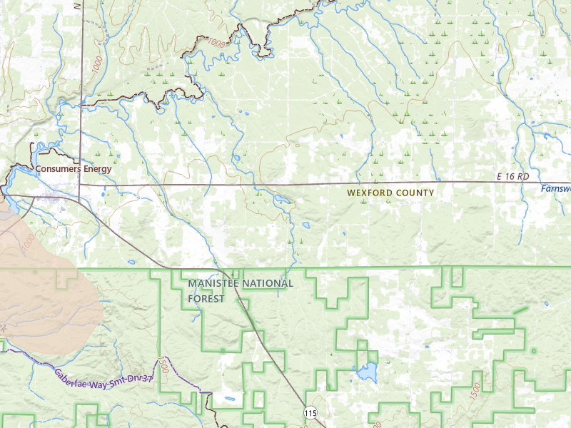 Radar-estimated hail-size map of the storm over Mesick, MI on Jul 20, 2026
