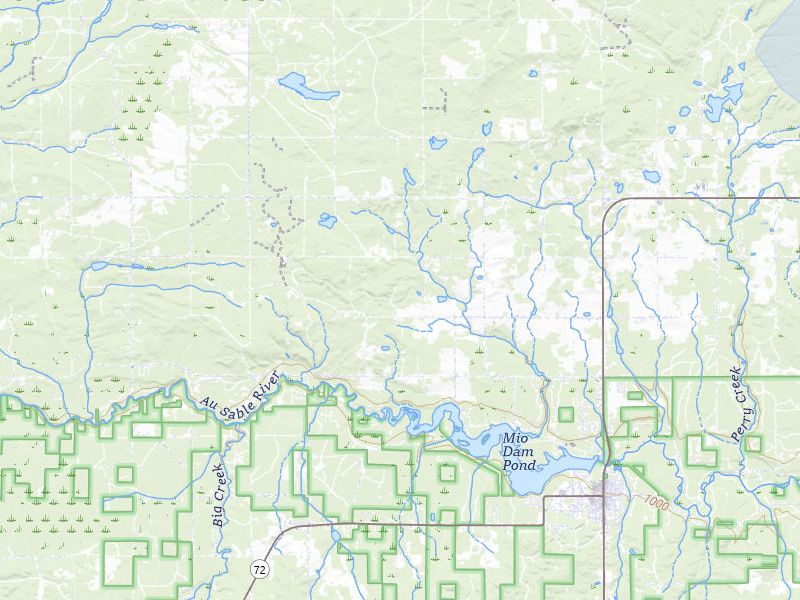 NEXRAD radar-signature map of the hail storm over Mio, MI on Jul 1, 2026