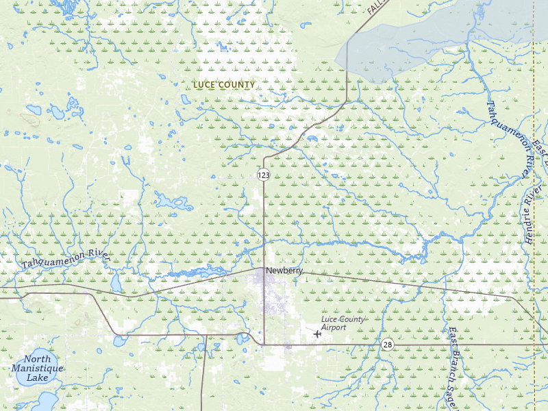 NEXRAD radar-signature map of the hail storm over Newberry, MI on May 15, 2026