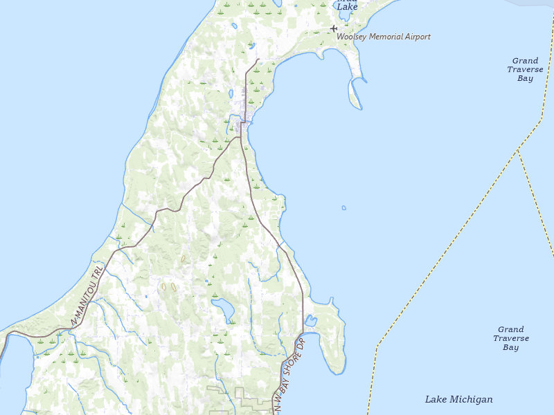 NEXRAD radar-signature map of the hail storm over Northport, MI on Jul 12, 2026