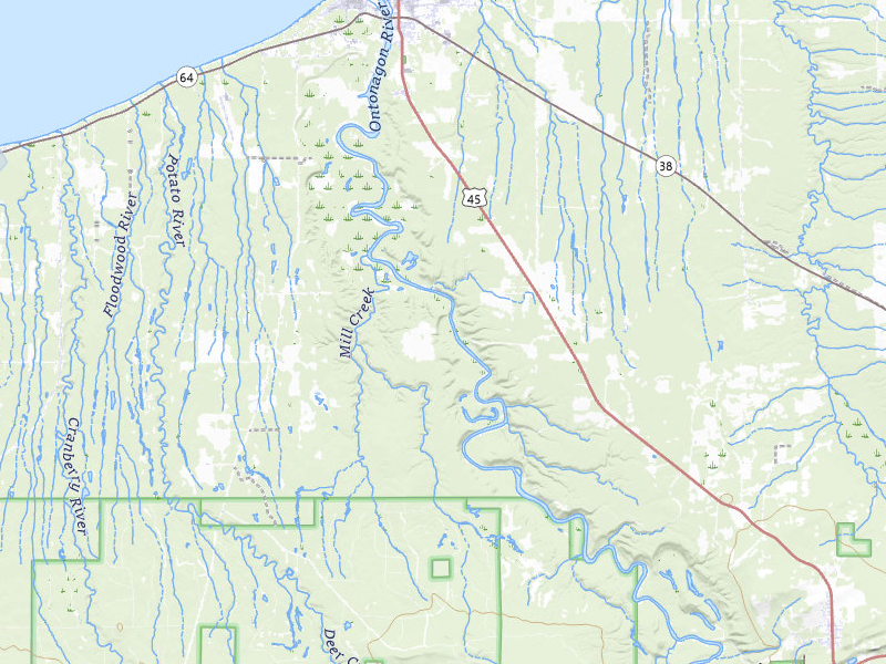 NEXRAD radar-signature map of the hail storm over Ontonagon, MI on Jul 29, 2026
