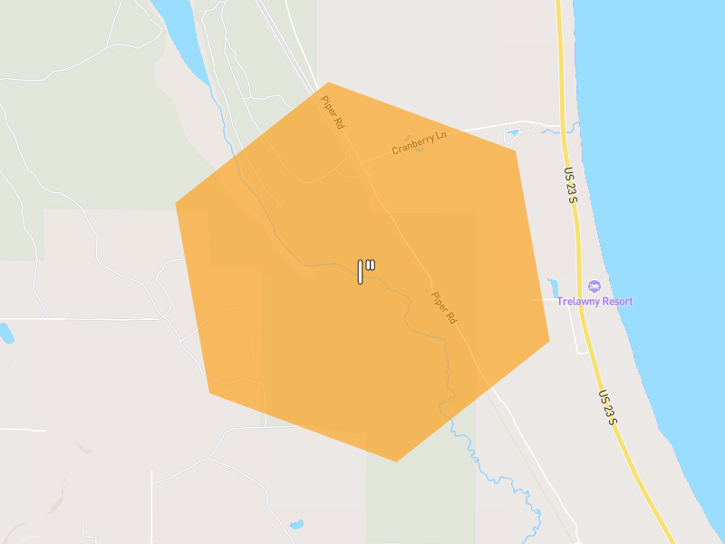 Hail map of Ossineke, MI on Jul 1, 2026, hail up to 1"
