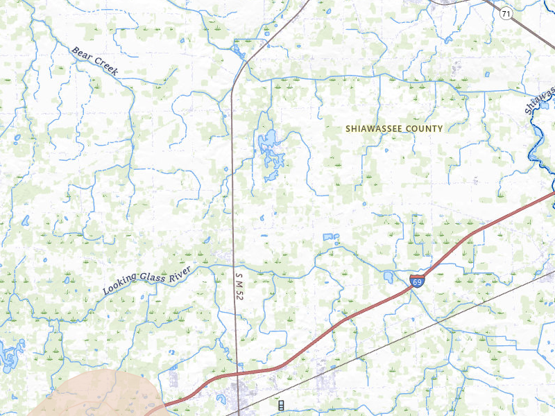 Radar-estimated hail-size map of the storm over Owosso, MI on Mar 6, 2026