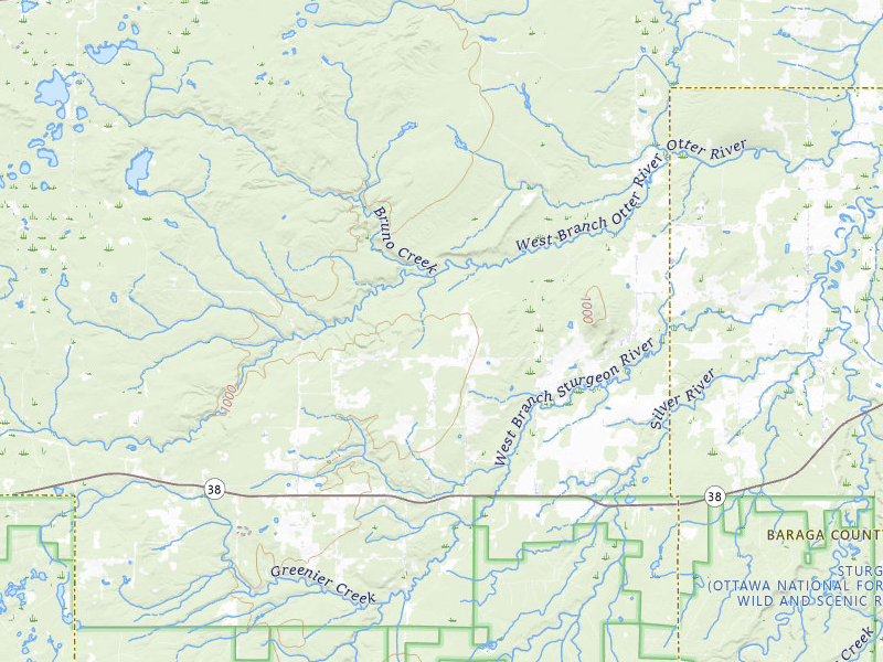 NEXRAD radar-signature map of the hail over Pelkie, MI