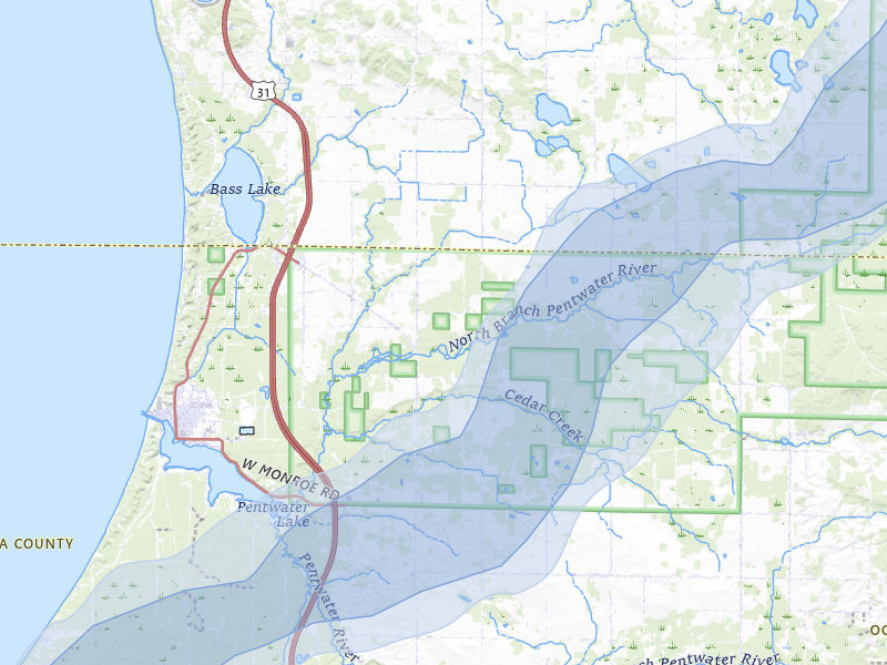 NEXRAD radar-signature map of the hail storm over Pentwater, MI on Mar 6, 2026