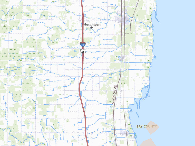 Radar-estimated hail-size map of the storm over Pinconning, MI on Jun 16, 2026