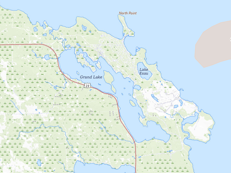 Radar-estimated hail-size map of the storm over Presque Isle, MI on Jul 1, 2026