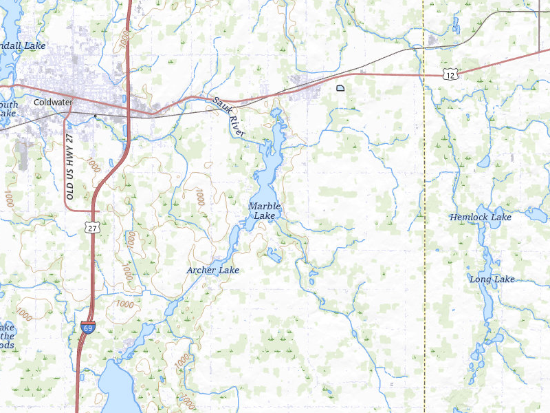 NEXRAD radar-signature map of the hail over Quincy, MI