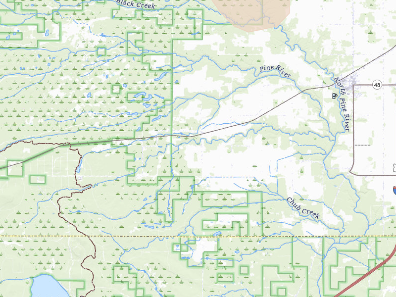 Radar-estimated hail-size map of the storm over Rudyard, MI on Jul 26, 2026