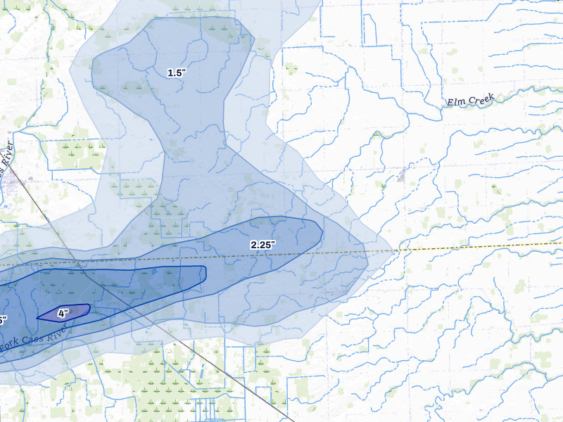 NEXRAD radar-signature map of the hail storm over Ruth, MI on May 17, 2026
