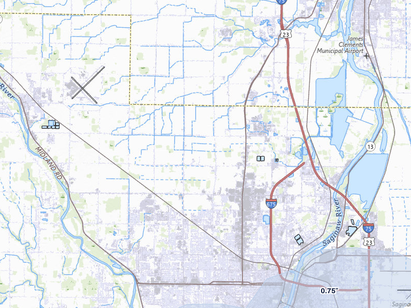 NEXRAD radar-signature map of the hail over Saginaw, MI