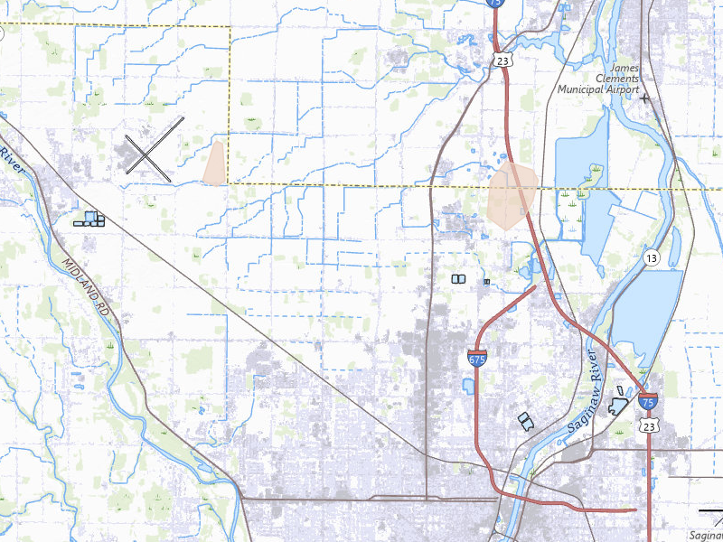 Radar-estimated hail-size map of the storm over Saginaw, MI on Jun 16, 2026