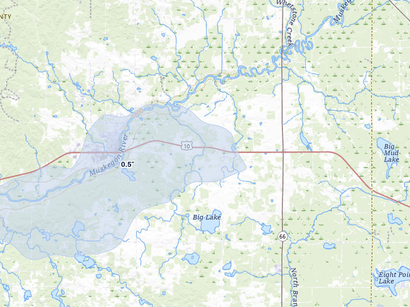 NEXRAD radar-signature map of the hail storm over Sears, MI on Mar 30, 2026