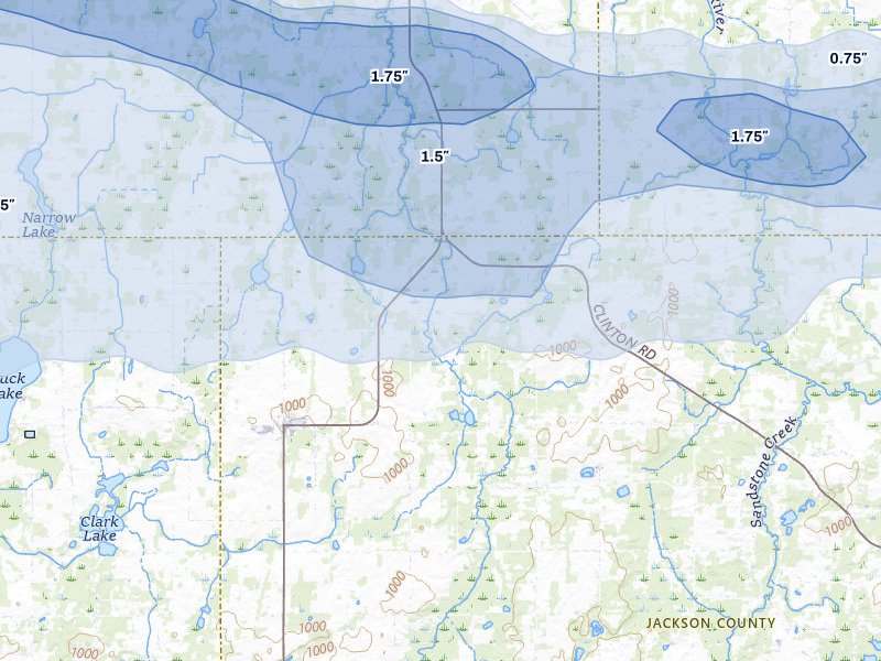 NEXRAD radar-signature map of the hail storm over Springport, MI on Mar 30, 2026