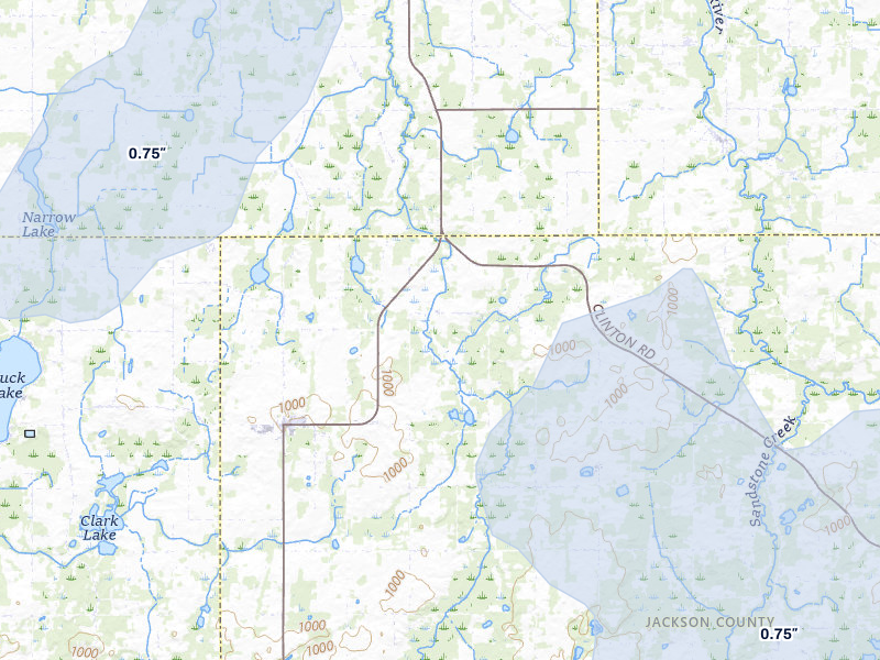 NEXRAD radar-signature map of the hail storm over Springport, MI on May 18, 2026