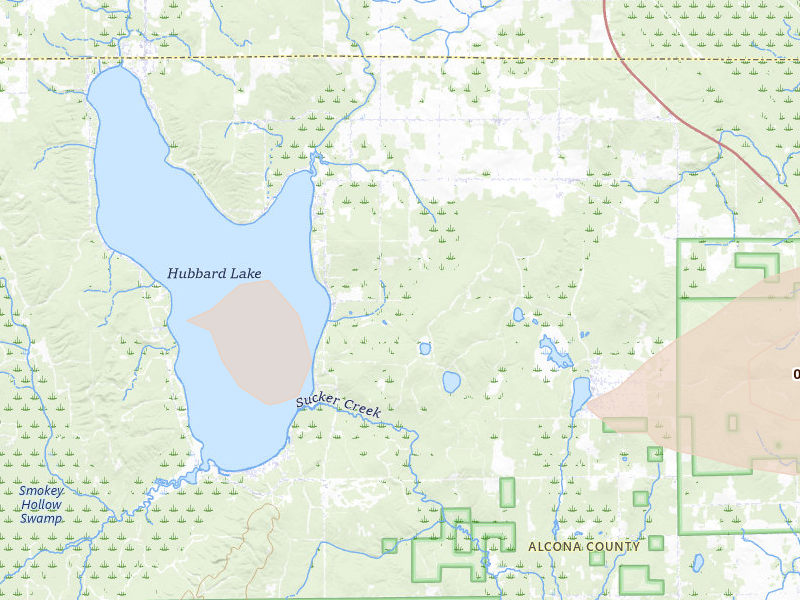 Radar-estimated hail-size map of the storm over Spruce, MI on Jul 1, 2026