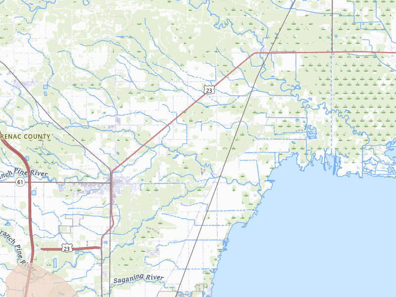 Radar-estimated hail-size map of the storm over Standish, MI on Mar 30, 2026