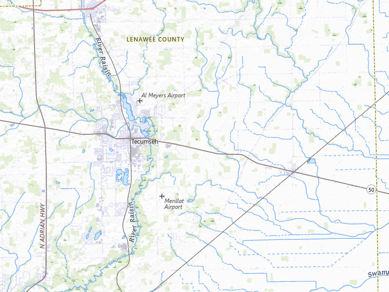 NEXRAD radar-signature map of the hail over Tecumseh, MI