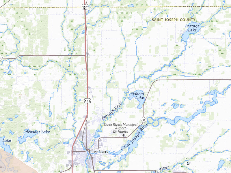 Radar-estimated hail-size map of the storm over Three Rivers, MI on Jul 3, 2026