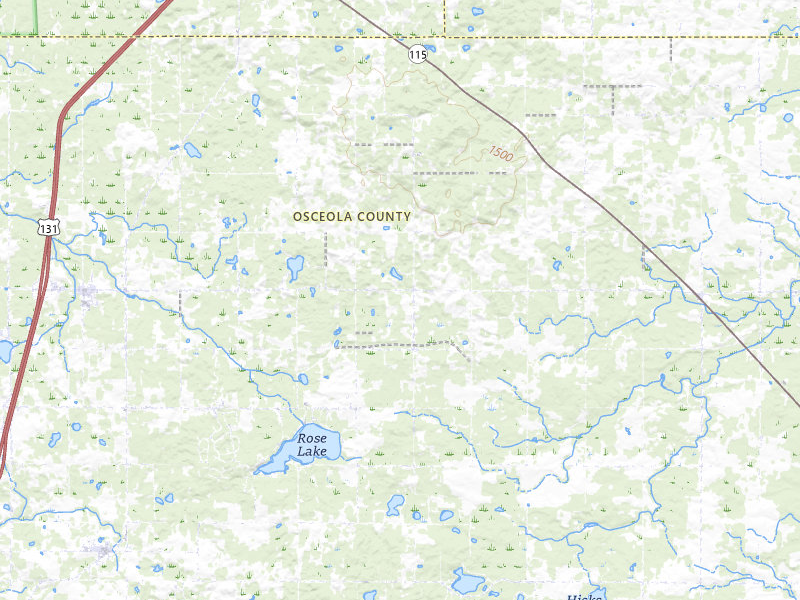 Radar-estimated hail-size map of the storm over Tustin, MI on Jul 1, 2026