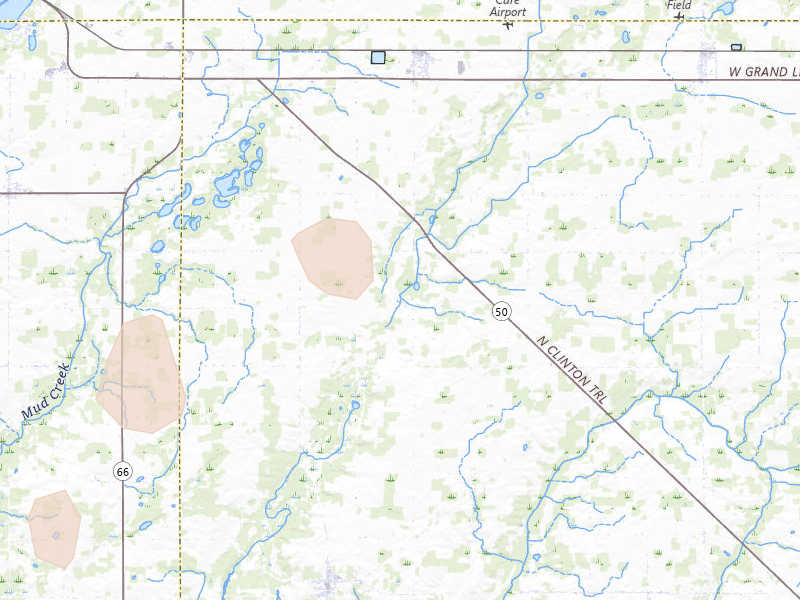 Radar-estimated hail-size map of the storm over Vermontville, MI on Jun 16, 2026