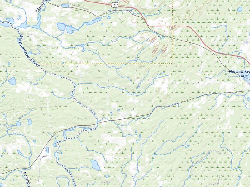 Radar-estimated hail-size map of the storm over Vulcan, MI on Jun 28, 2026
