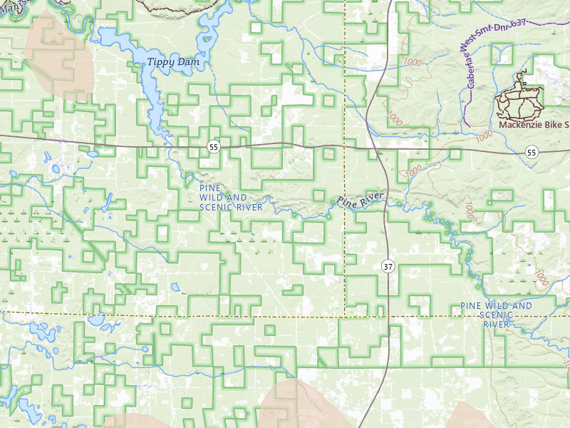 Radar-estimated hail-size map of the storm over Wellston, MI on Mar 30, 2026