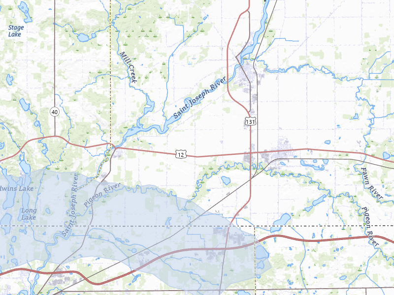 NEXRAD radar-signature map of the hail storm over White Pigeon, MI on Jul 20, 2026