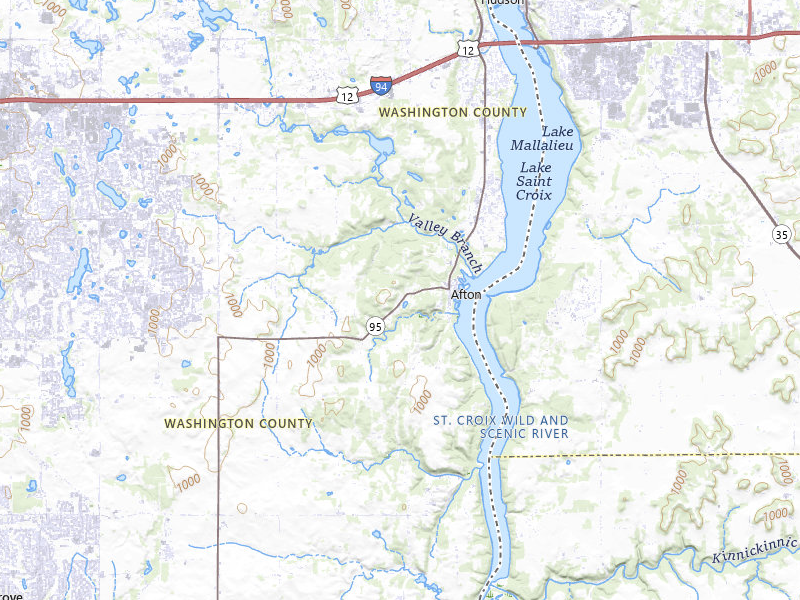 Radar-estimated hail-size map of the storm over Afton, MN on Apr 17, 2026