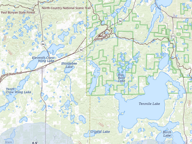 NEXRAD radar-signature map of the hail storm over Akeley, MN on May 11, 2026