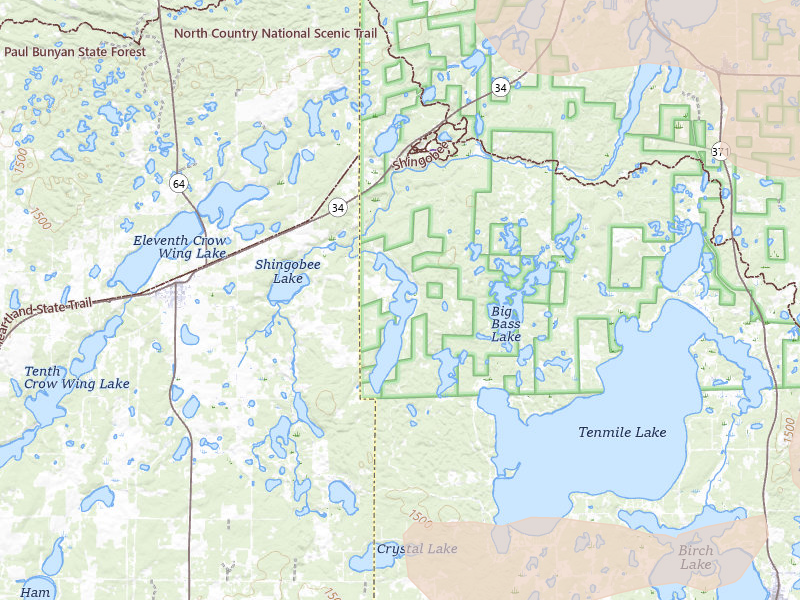 Radar-estimated hail-size map of the storm over Akeley, MN on Jul 6, 2026
