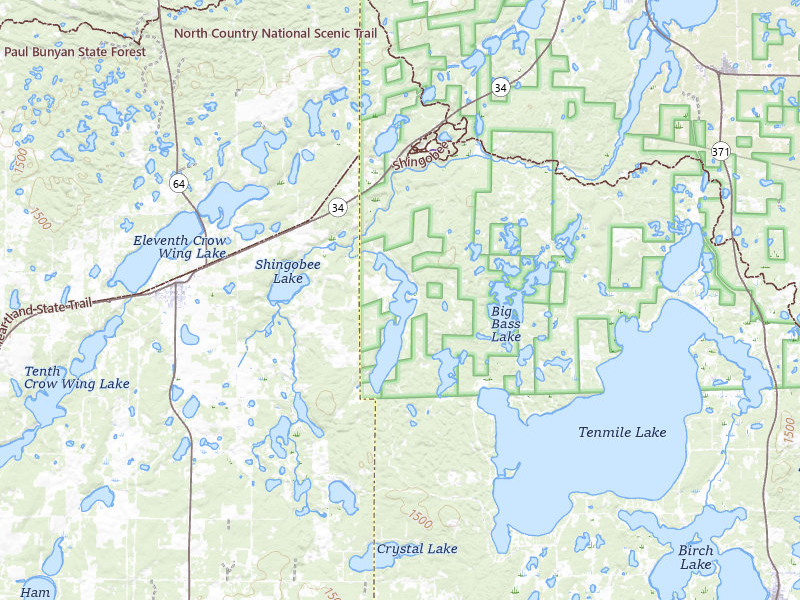 Radar-estimated hail-size map of the storm over Akeley, MN on Jul 14, 2026