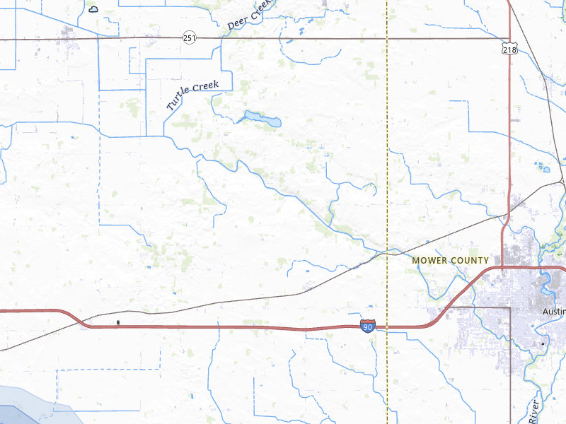NEXRAD radar-signature map of the hail over Albert Lea, MN