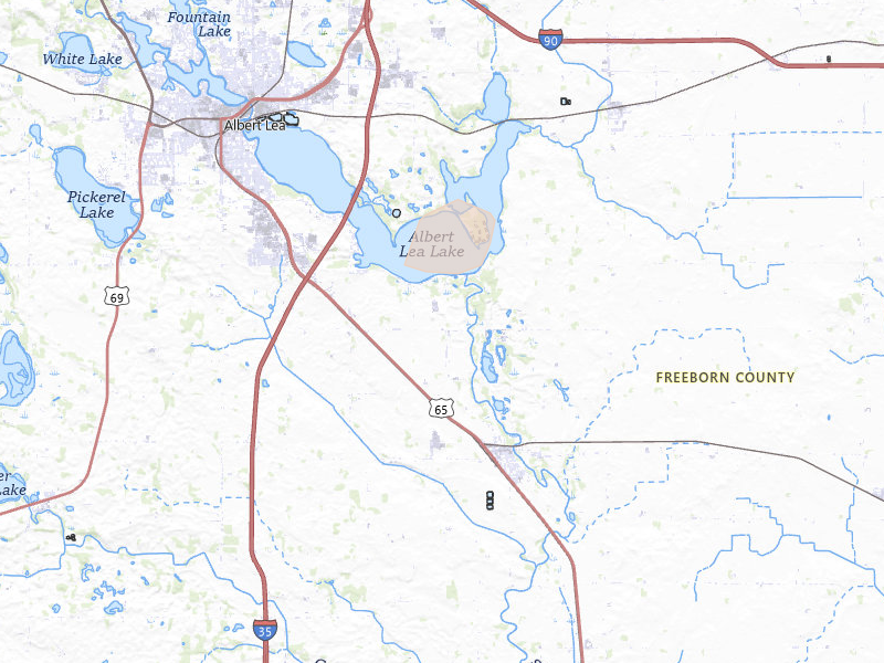 Radar-estimated hail-size map of the storm over Albert Lea, MN on Sep 1, 2026
