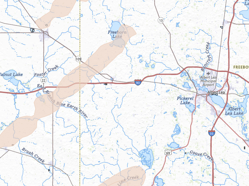 Radar-estimated hail-size map of the storm over Alden, MN on Apr 11, 2026