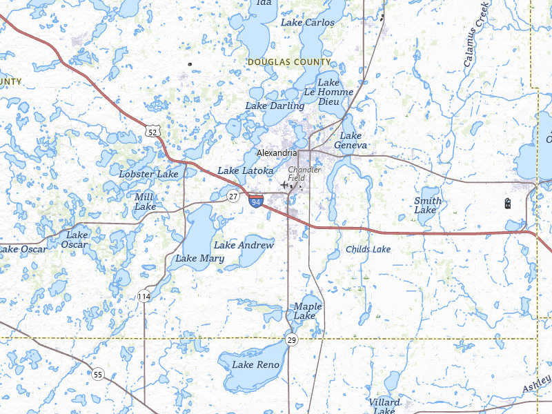 Radar-estimated hail-size map of the storm over Alexandria, MN on Jul 7, 2026