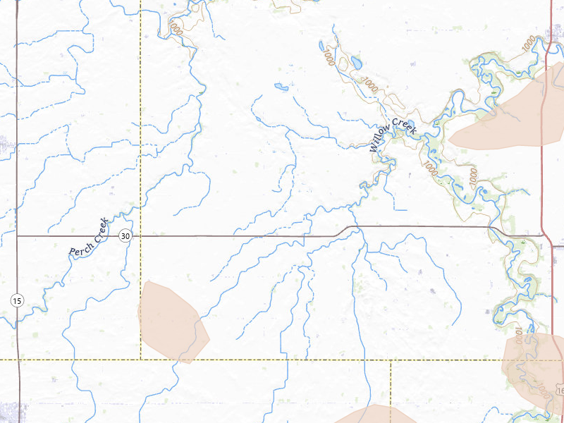 Radar-estimated hail-size map of the storm over Amboy, MN on Jun 28, 2026