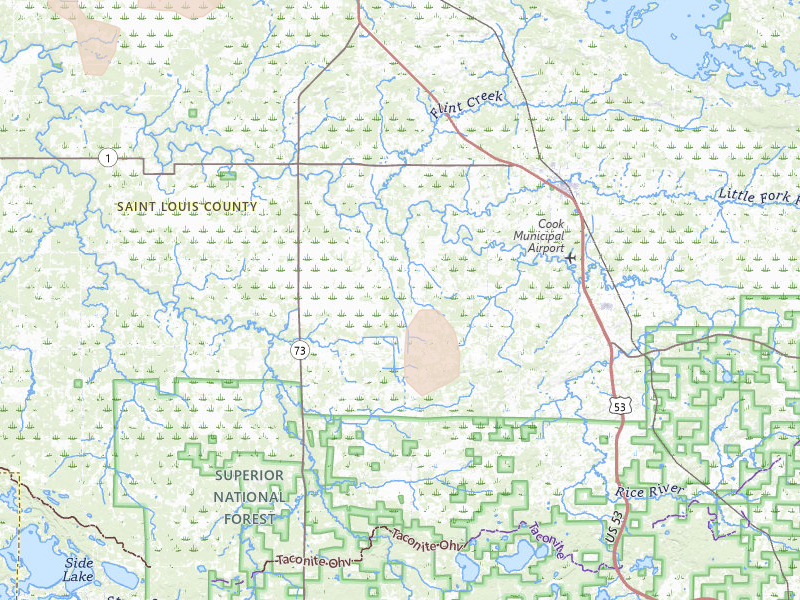 Radar-estimated hail-size map of the storm over Angora, MN on Aug 24, 2026
