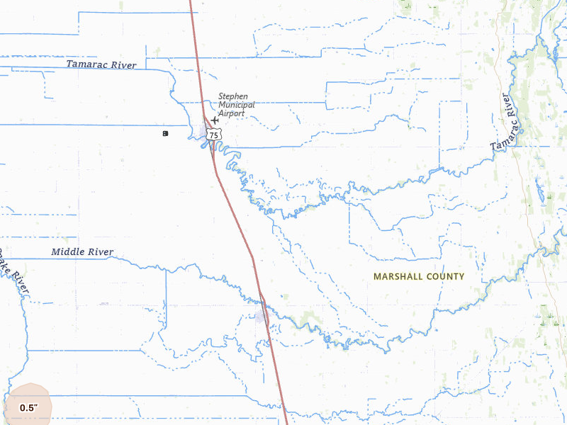 Radar-estimated hail-size map of the storm over Argyle, MN