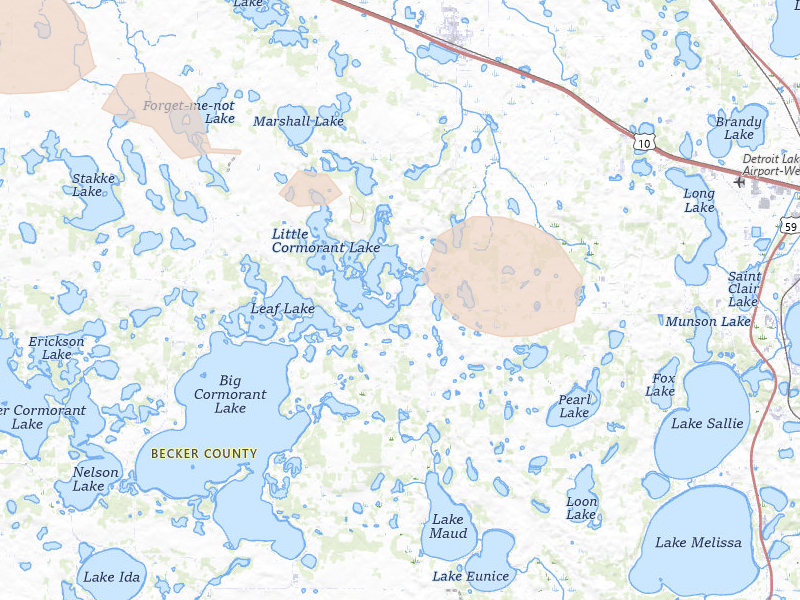 Radar-estimated hail-size map of the storm over Audubon, MN on Aug 17, 2026