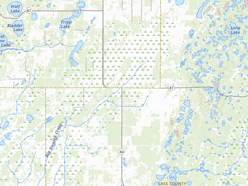 Radar-estimated hail-size map of the storm over Backus, MN on Jun 29, 2026