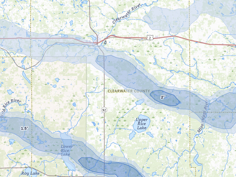 NEXRAD radar-signature map of the hail storm over Bagley, MN on Aug 6, 2026